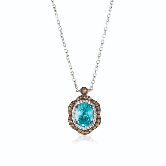 Levian Jewelry - Le Vian Necklace featuring Blueberry Zircon Chocolate Diamonds Vanilla Gold